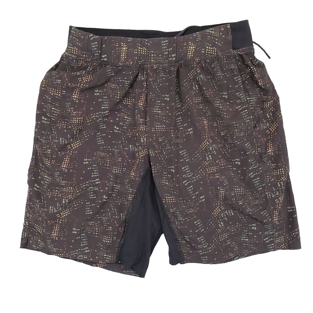 Lululemon Surge Short Lined Mens M Black Night Lights‎ White Multi Athleisure